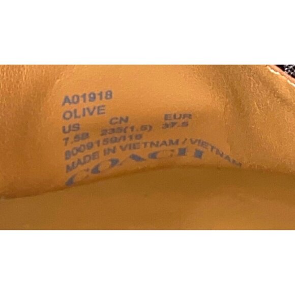 Coach signature olive loafers shoes driving moccasin women’s 7.5 gray black - Picture 12 of 12